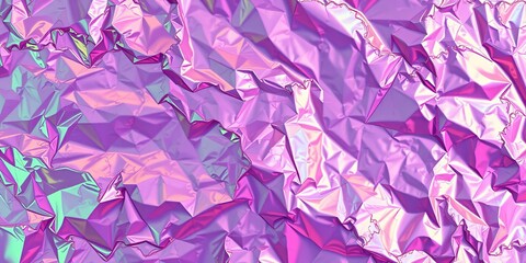Holographic iridescent surface with wrinkled vaporwave design in 80s webpunk style, iridescent, background, webpunk