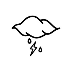 Rainy weather with lightning