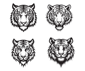 Wild Tiger Silhouette Graphic Vector