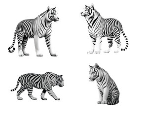 Wild Tiger Silhouette Graphic Vector