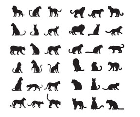 Wild Tiger Silhouette Graphic Vector