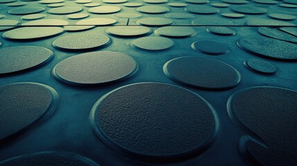 Obraz premium Rubber floor surface featuring textured round circle patterns in a modern minimalist design suitable for various applications