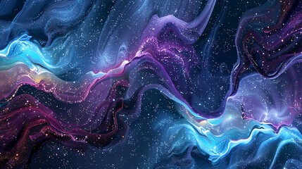 Abstract blue background with glowing lines and dots