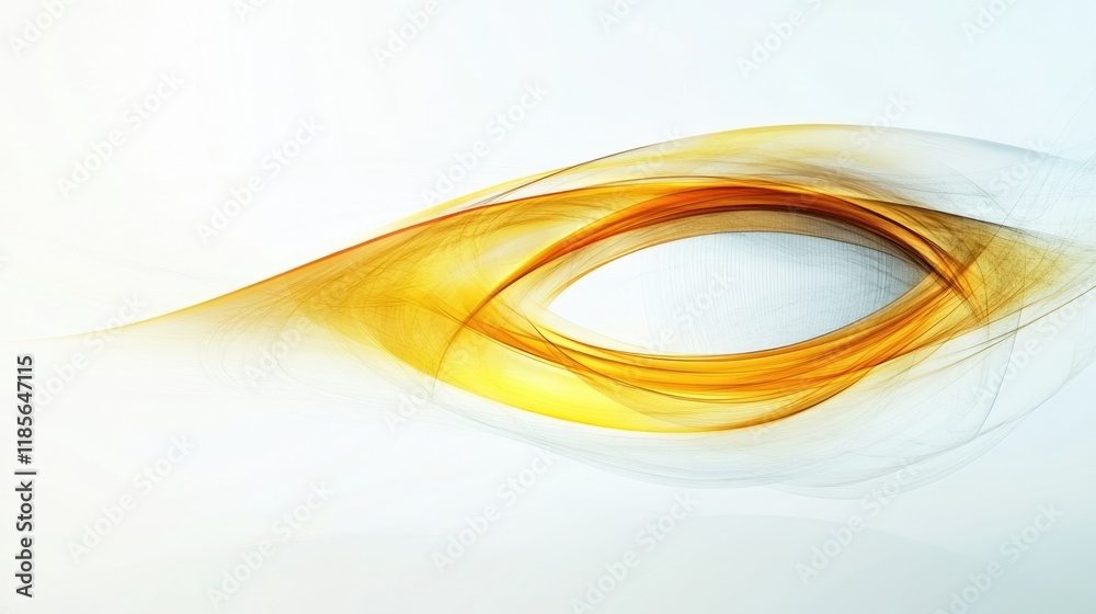 Poster abstract high tech eye design in shades of orange and white with smooth curves and flowing lines cre