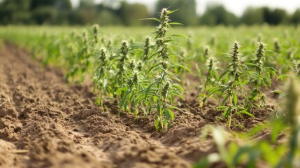 Weed-infested crop field highlighting challenges in agricultural management and the impact on plant growth and productivity.