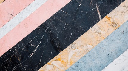 Fototapeta premium Colorful Neapolitan Marble Pattern Background with Horizontal Stripes and Empty Space for Text or Design Elements