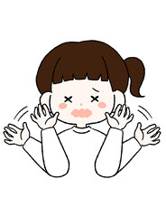 困惑する女の子のイラスト