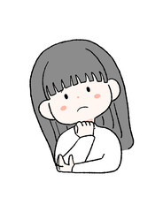 疑問が浮かぶ女性のイラスト