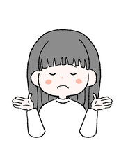 呆れる女性のイラスト