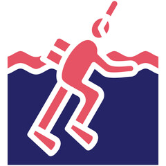 Open Water Diving vector icon illustration of Vacation and Tourism iconset.