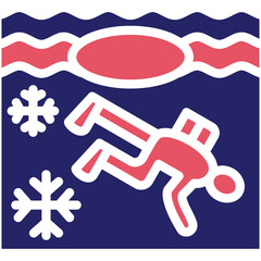 Ice Diving vector icon illustration of Vacation and Tourism iconset.