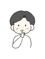 Obraz premium 秘密ポーズをする男性のイラスト