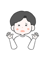 混乱する男性のイラスト