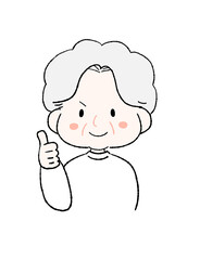 グットポーズをするかわいいおばあちゃん