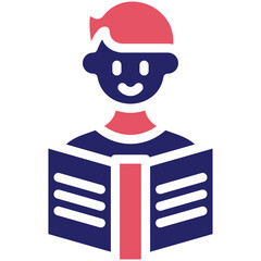Reader Child vector icon illustration of Literature iconset.