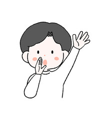 おーいと呼びかける男性のイラスト