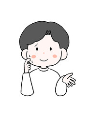 言い訳をする男性のイラスト