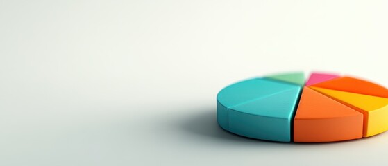 Colorful pie chart illustrating data analysis and statistics.