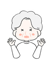 ダメージを受けるかわいいおばあちゃん