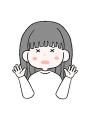 混乱する女性のイラスト