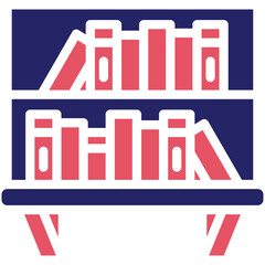 Fototapeta premium Bookshelf vector icon illustration of Literature iconset.