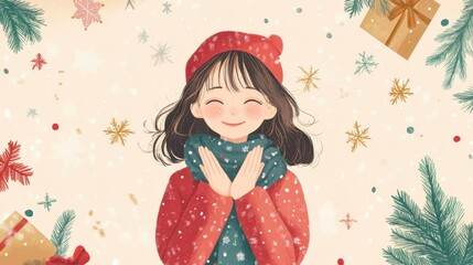 girl with christmas gift
