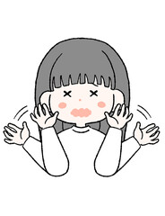 困惑する女性のイラスト