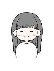 にっこりと笑う女性のイラスト