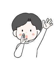 おーいと呼びかける男性のイラスト