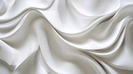 Fototapeta premium Elegant White Textured Wall Mural with Flowing Fabric Design for Modern Interior Decor