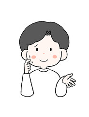 言い訳をする男性のイラスト