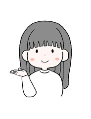 案内をする女性のイラスト