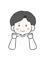 ガッツポーズをする男性のイラスト