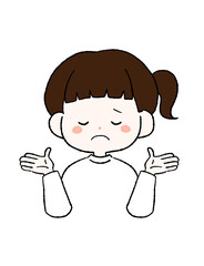 やれやれと呆れる女の子のイラスト