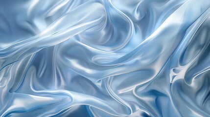 Obraz premium A close-up of flowing blue satin fabric, showcasing its smooth texture and elegant drapery.