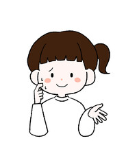 言い訳をする女の子のイラスト