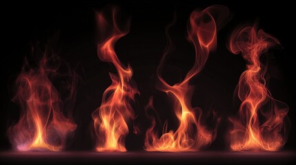 Fototapeta premium Dynamic flames dance abstract fire visuals digital art close-up energy and motion