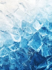 Obraz premium Abstract Ice Crystals: Close-up Texture of Blue Ice Background - made with Generative AI