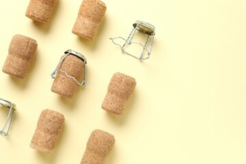 Champagne corks color background