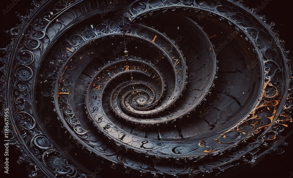 Poster Spiral with numbers on it. The numbers are in a circle