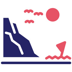 Coast vector icon illustration of Coastline iconset.