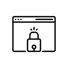 Black line icon for locked