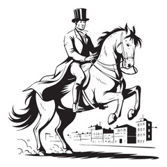 horse riding a man