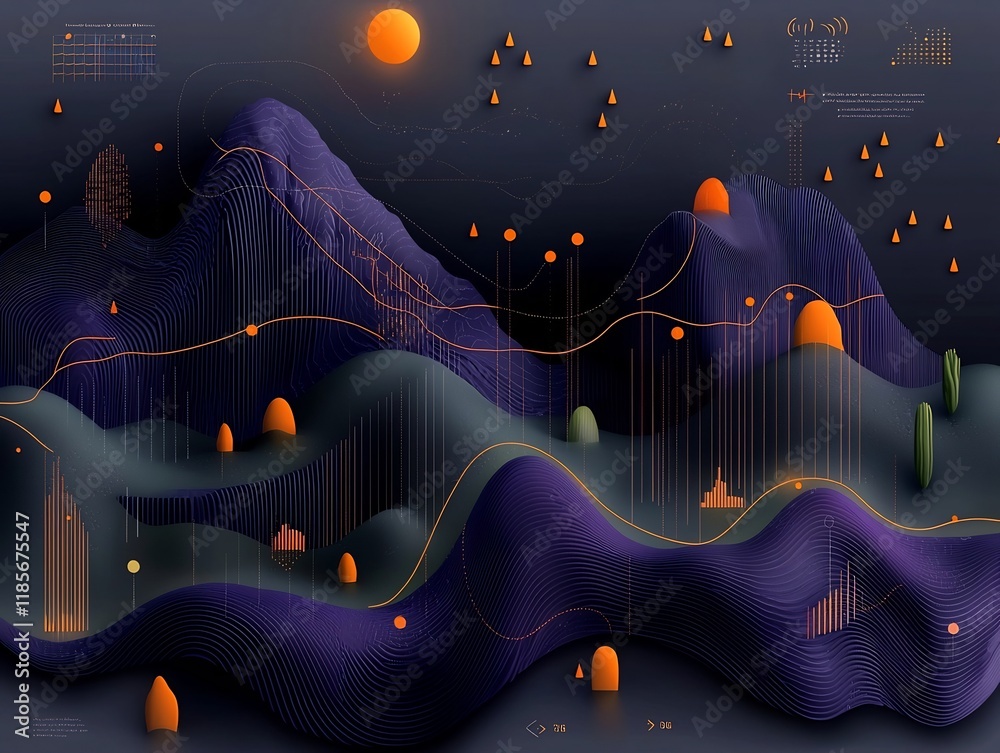 Poster fluid topographic rainfall map a captivating abstract visualization of atmospheric data featuring vi