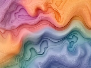 Obraz premium Enchanting fluid topographic visualization of captivating weather data with vibrant hues and gradients showcasing precipitation hypnotic flow of meteorological information