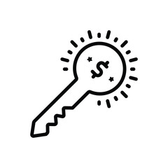 Black line icon for success