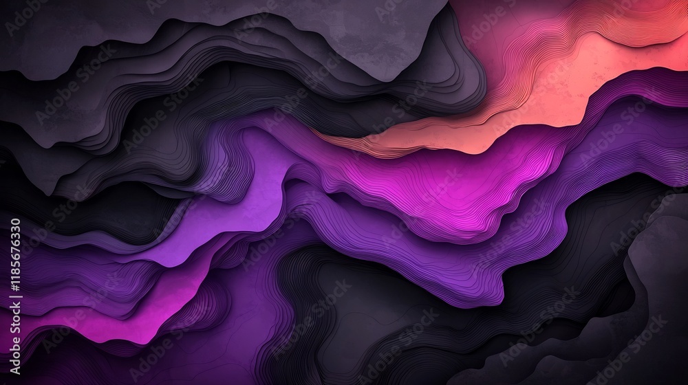 Poster captivating digital generative art piece depicting a mesmerizing topographic rainfall pattern map wi