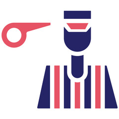 Referee vector icon illustration of Rugby iconset.
