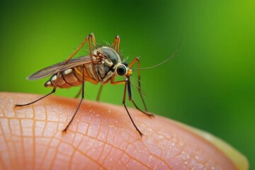 A Mosquito Perched Upon Human Skin