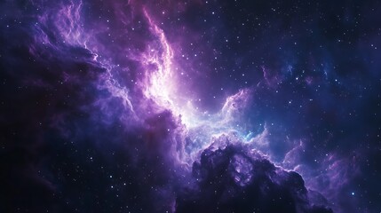 Naklejka premium Nebula glowing softly with surrounding stars